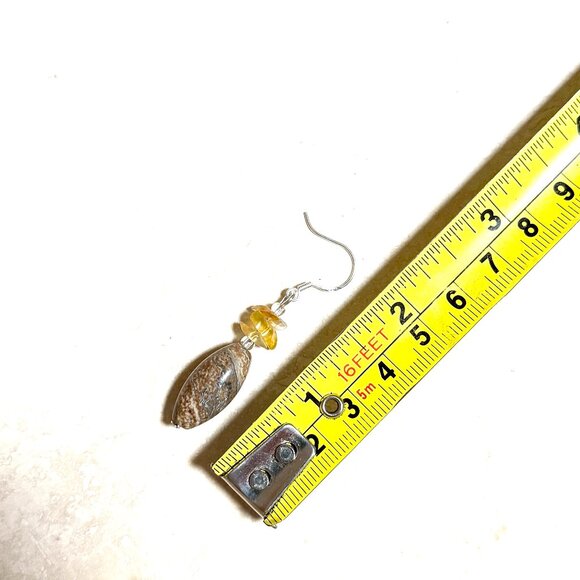 2/$20, Genuine Earthy Convoluted Jasper Earrings, Sterling Silver Hooks+Gemstone - Picture 7 of 10